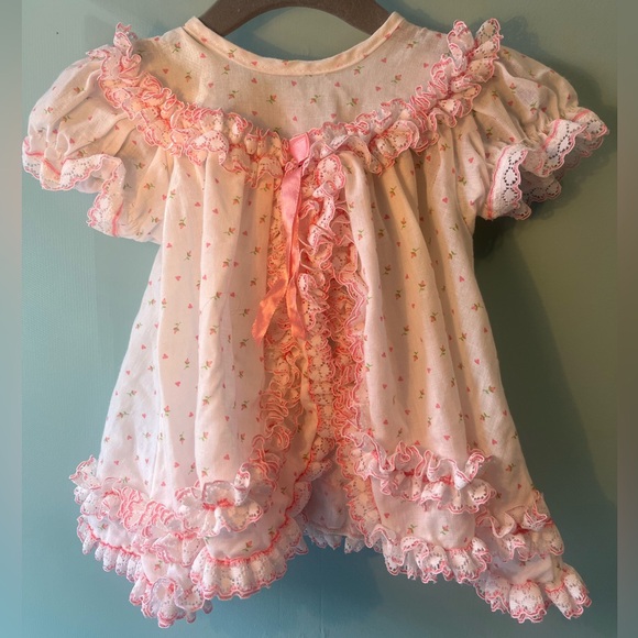 Vintage Cindy Sue Ruffle Dress with Matching Bloomers size 12mos - Picture 1 of 11